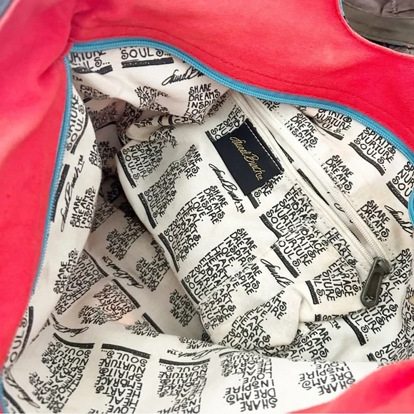 Laurel Burch Colorful Cats Artsy Canvas Shoulder Bag Tote Purse - Picture 6 of 7